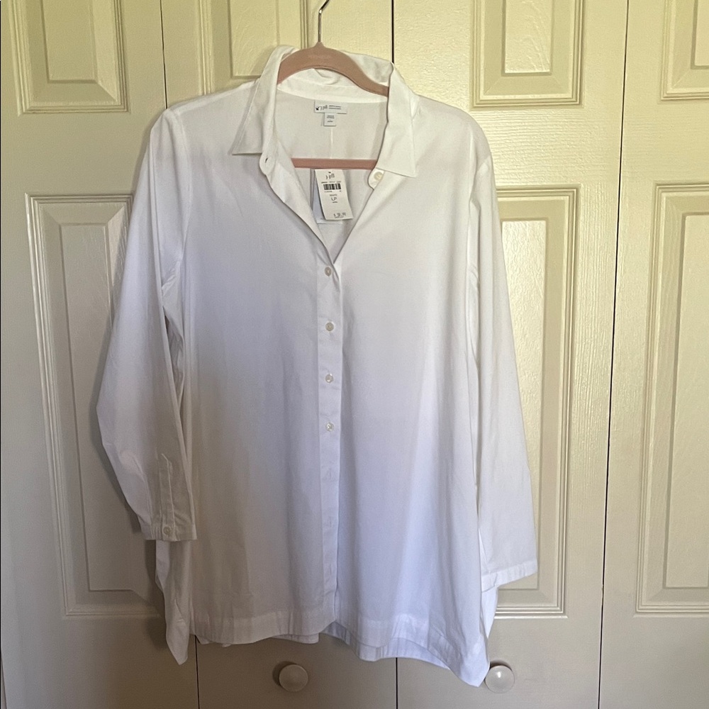 J. Jill White Collared Button-Front Blouse